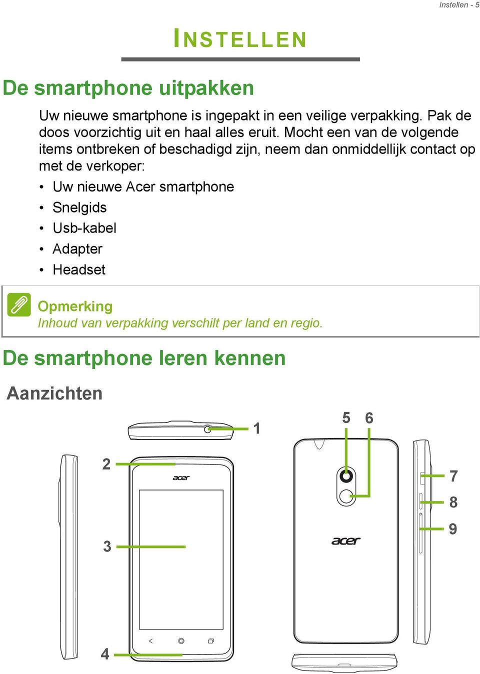 Mocht een van de volgende items ontbreken of beschadigd zijn, neem dan onmiddellijk contact op met de verkoper: