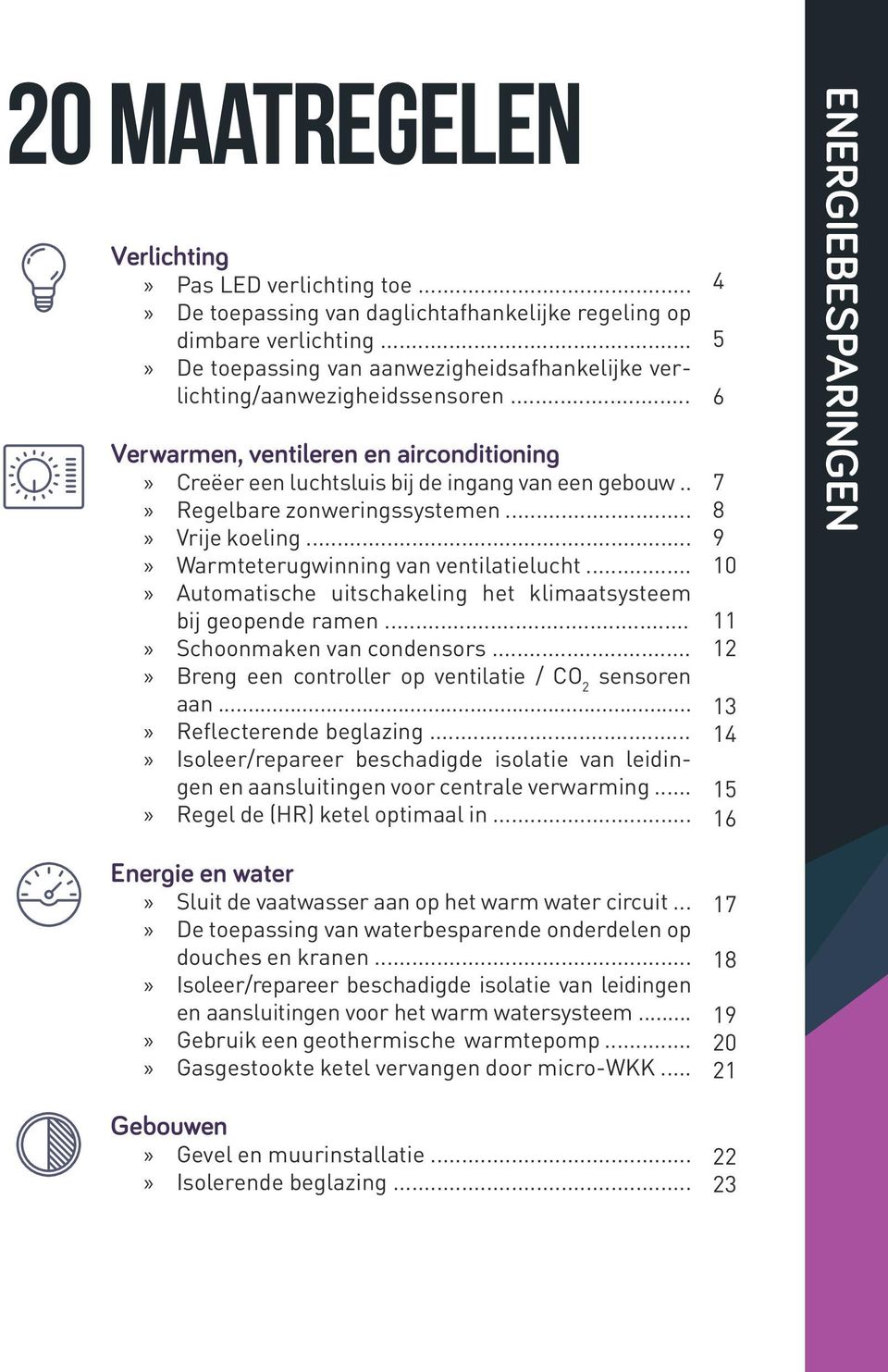 . Regelbare zonweringssystemen... Vrije koeling... Warmteterugwinning van ventilatielucht... Automatische uitschakeling het klimaatsysteem bij geopende ramen... Schoonmaken van condensors.