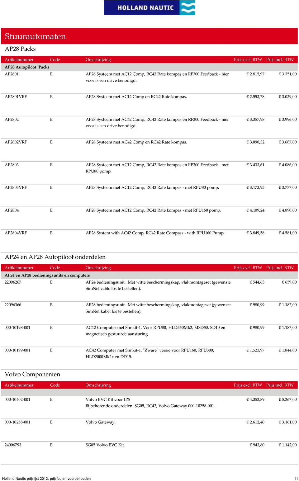 996,00 AP2802VRF E AP28 Systeem met AC42 Comp en RC42 Rate kompas. 3.098,32 3.687,00 AP2803 E AP28 Systeem met AC12 Comp, RC42 Rate kompas en RF300 Feedback - met RPU80 pomp. 3.433,61 4.