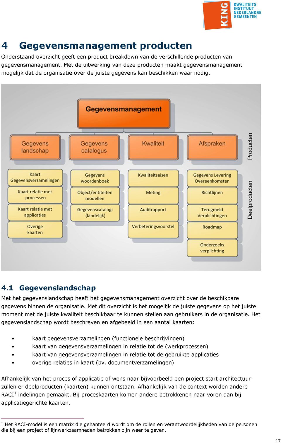 1 Gegevenslandschap Met het gegevenslandschap heeft het gegevensmanagement overzicht over de beschikbare gegevens binnen de organisatie.