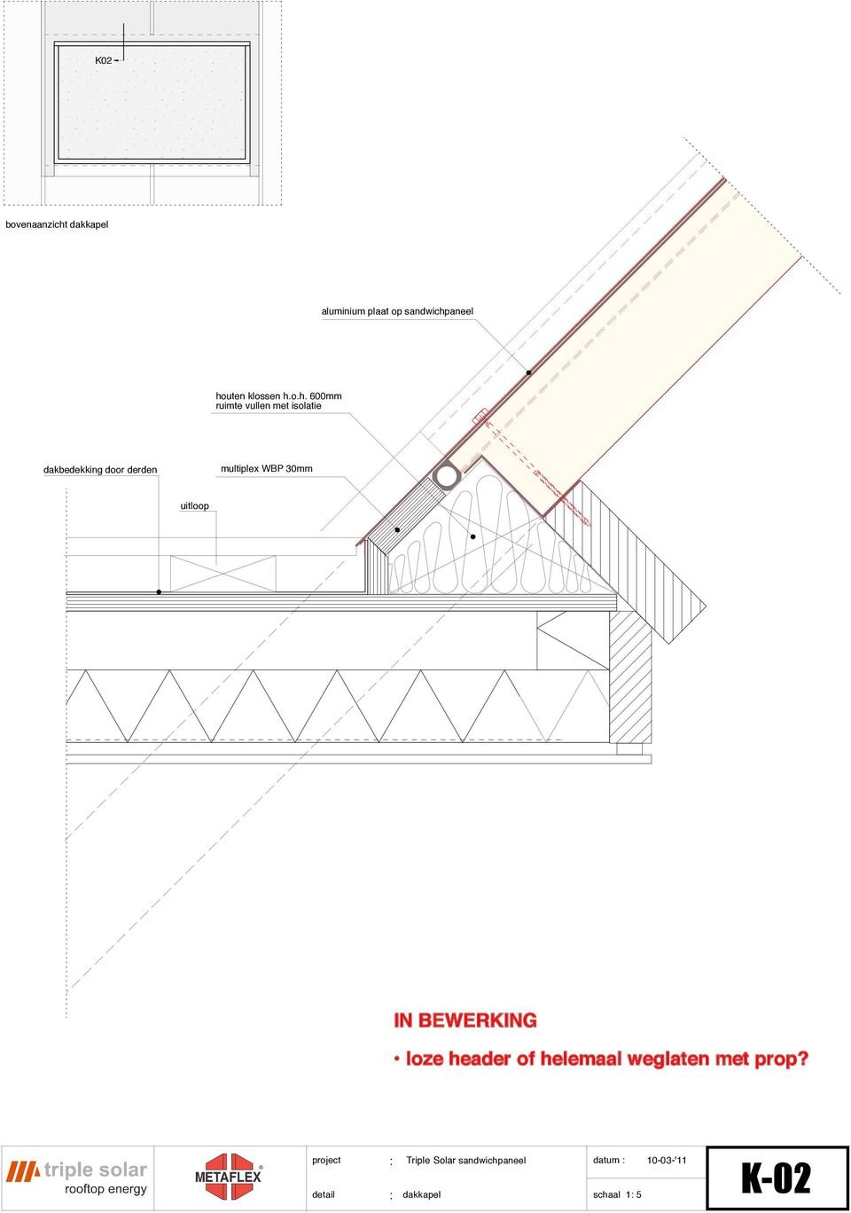 dakbedekking door derden multiplex WBP 30mm uitloop IN