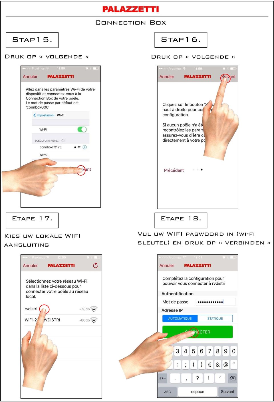 Kies uw lokale WIFI aansluiting Etape 18.