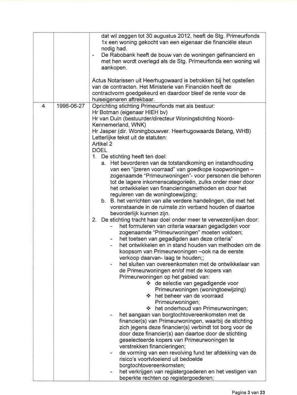 Actus Notarissen uit Heerhugowaard is betrokken bij het opstellen van de contracten.