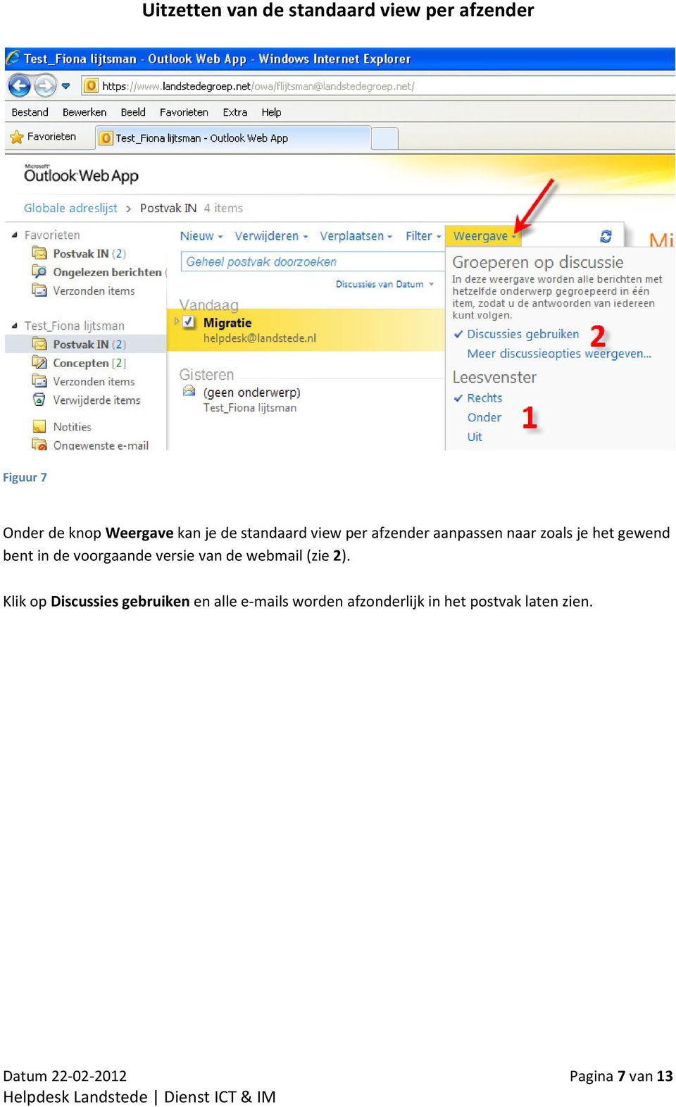 voorgaande versie van de webmail (zie 2).