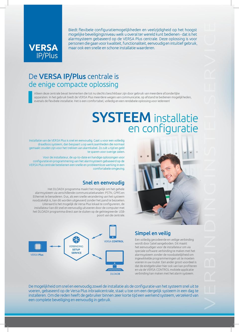 De VERSA IP/Plus centrale is de enige compacte oplossing Alleen deze centrale bevat kenmerken die tot nu slechts beschikbaar zijn door gebruik van meerdere afzonderlijke apparaten.