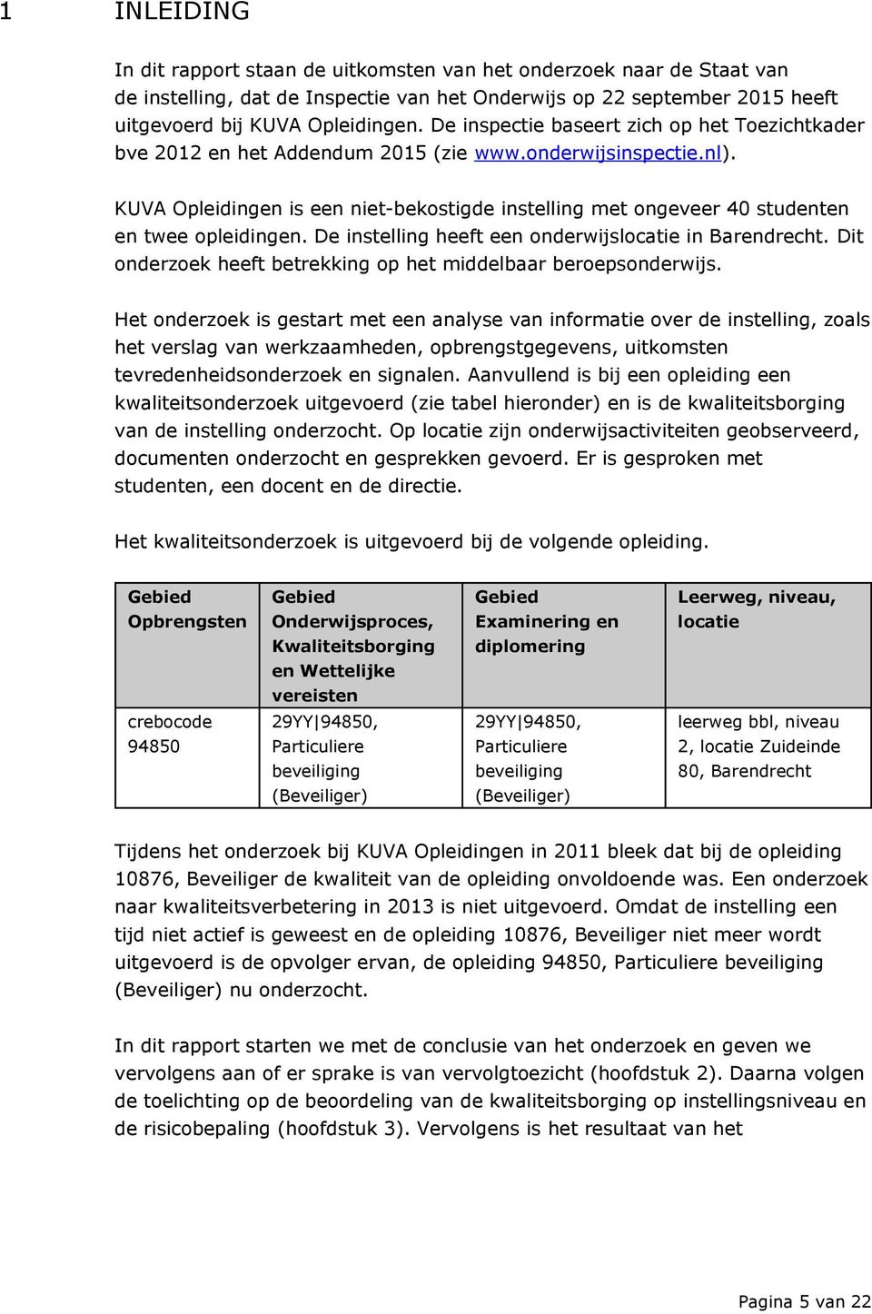 KUVA Opleidingen is een niet-bekostigde instelling met ongeveer 40 studenten en twee opleidingen. De instelling heeft een onderwijslocatie in Barendrecht.