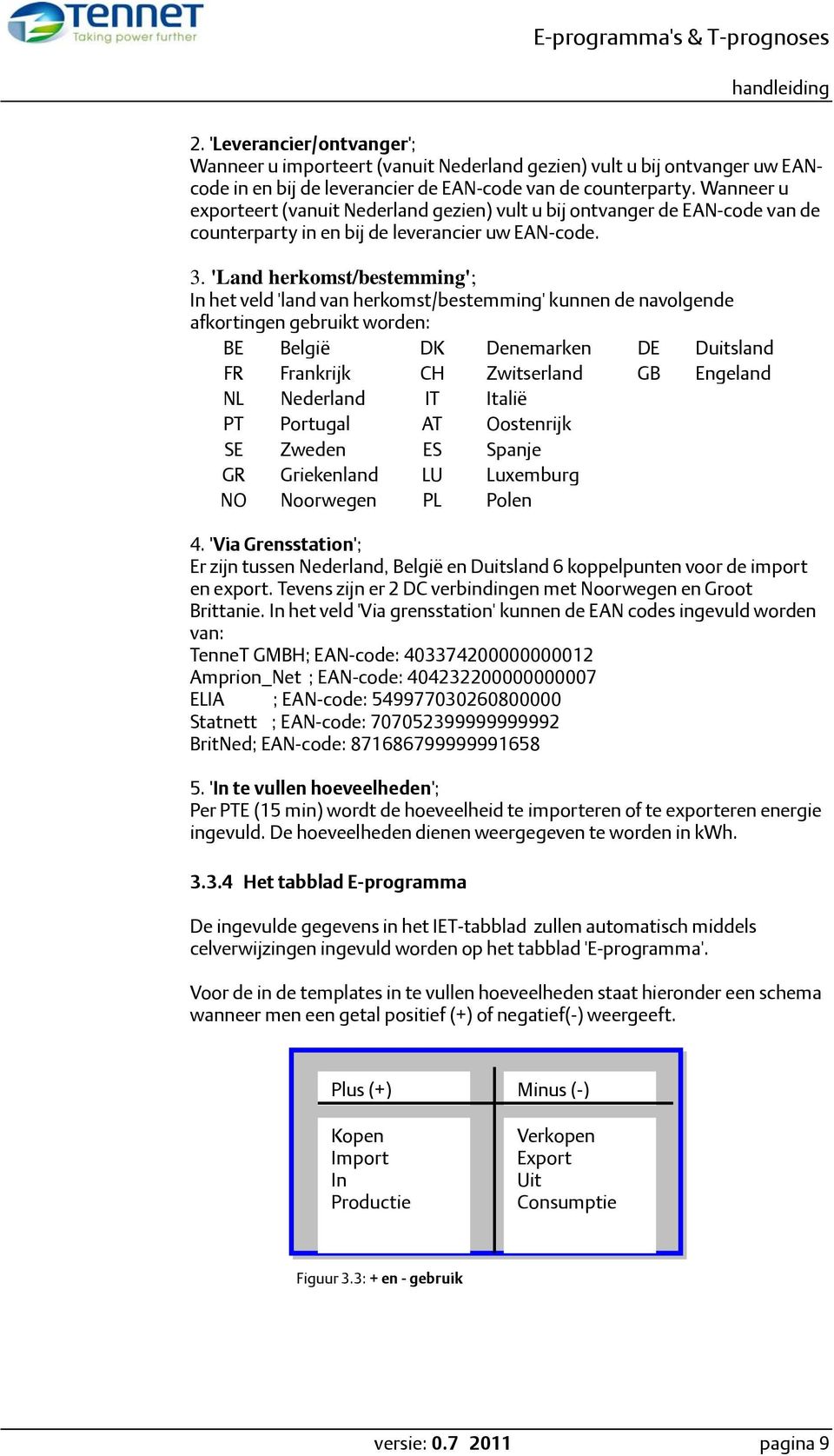 'Land herkomst/bestemming'; In het veld 'land van herkomst/bestemming' kunnen de navolgende afkortingen gebruikt worden: BE België DK Denemarken DE Duitsland FR Frankrijk CH Zwitserland GB Engeland