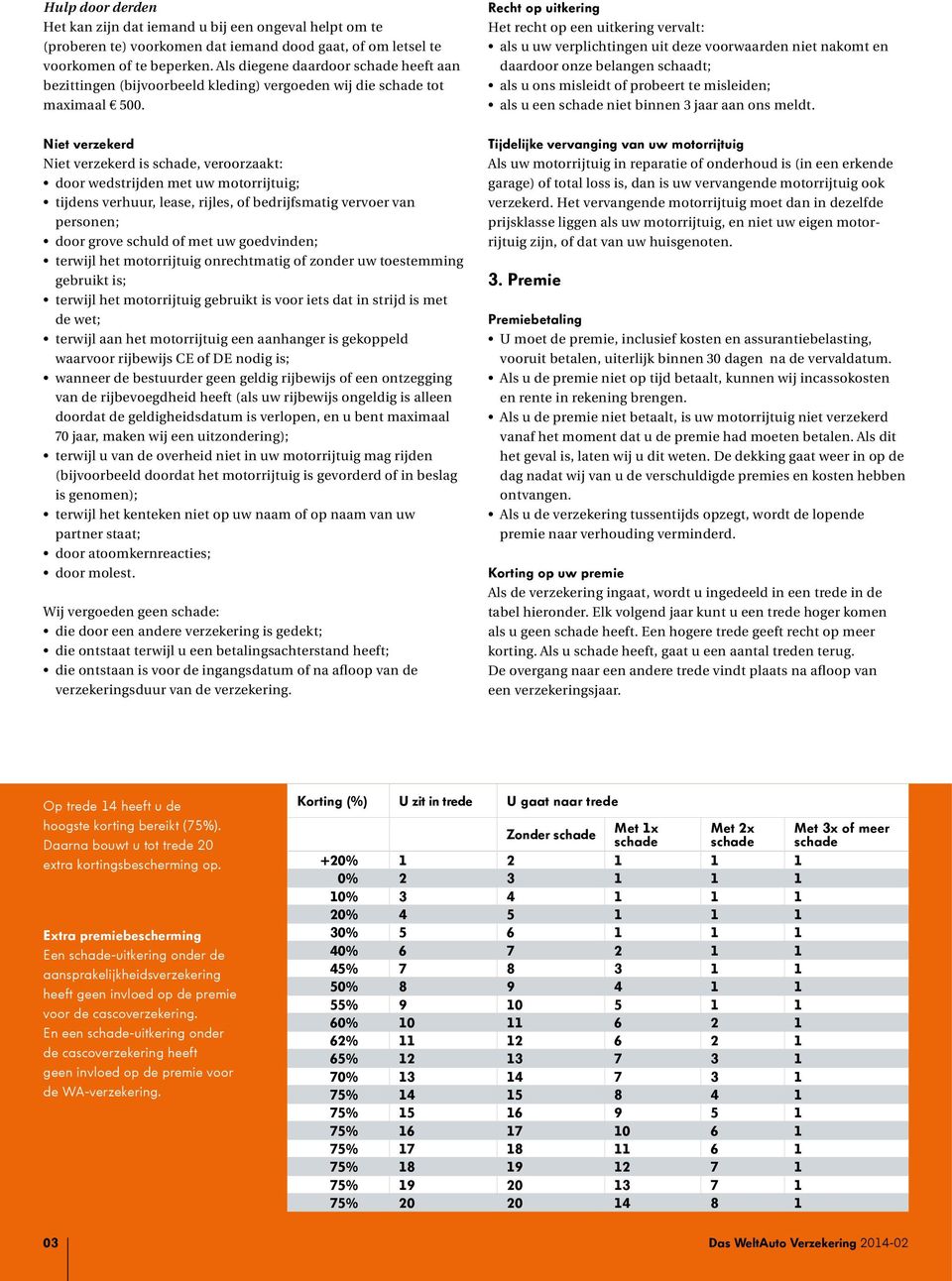 Recht op uitkering Het recht op een uitkering vervalt: als u uw verplichtingen uit deze voorwaarden niet nakomt en daardoor onze belangen schaadt; als u ons misleidt of probeert te misleiden; als u