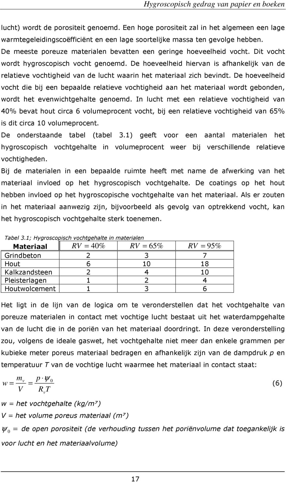 De hoeveelheid hiervan is afhankelijk van de relatieve vochtigheid van de lucht waarin het materiaal zich bevindt.