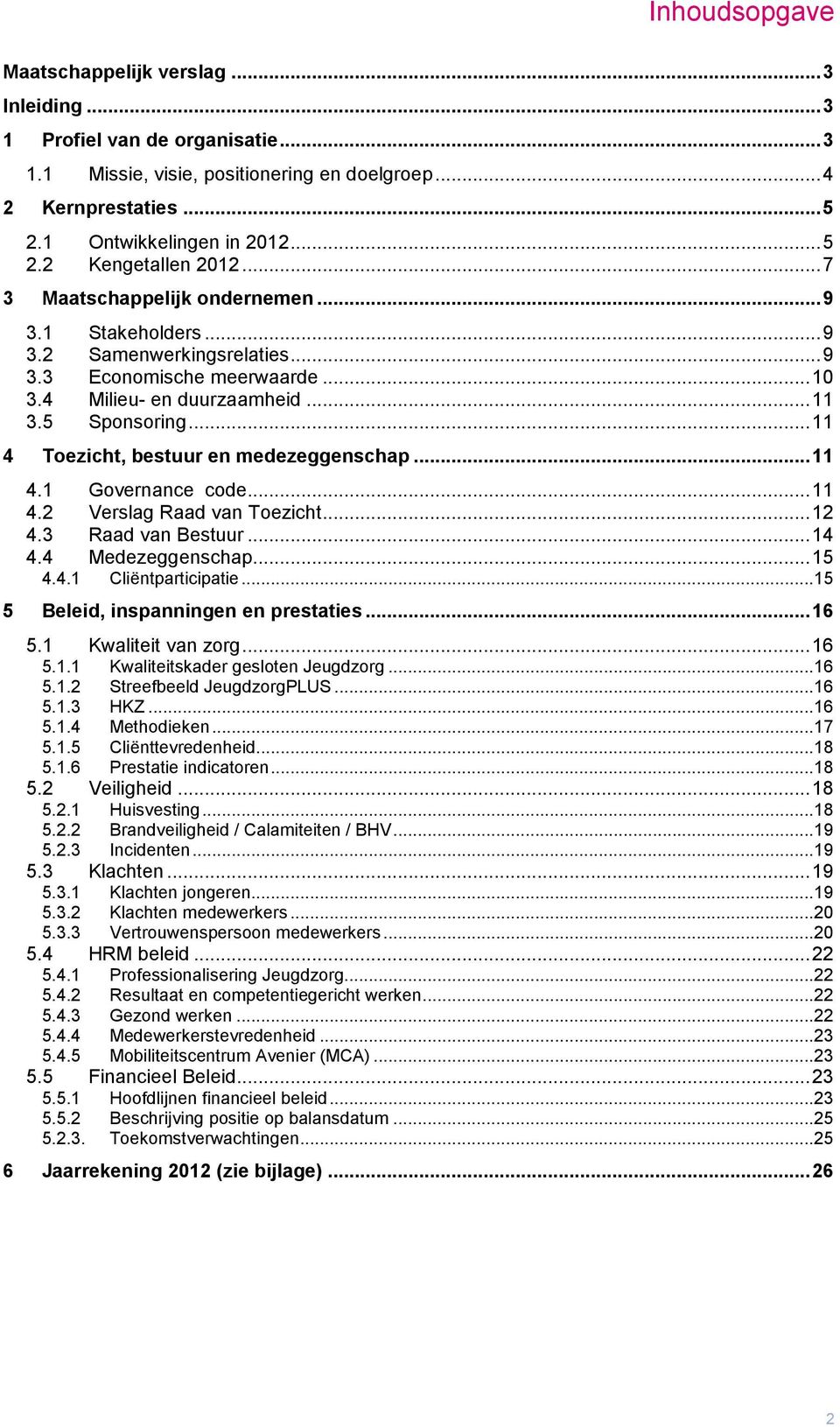 ..11 4 Toezicht, bestuur en medezeggenschap...11 4.1 Governance code...11 4.2 Verslag Raad van Toezicht...12 4.3 Raad van Bestuur...14 4.4 Medezeggenschap...15 4.4.1 Cliëntparticipatie.