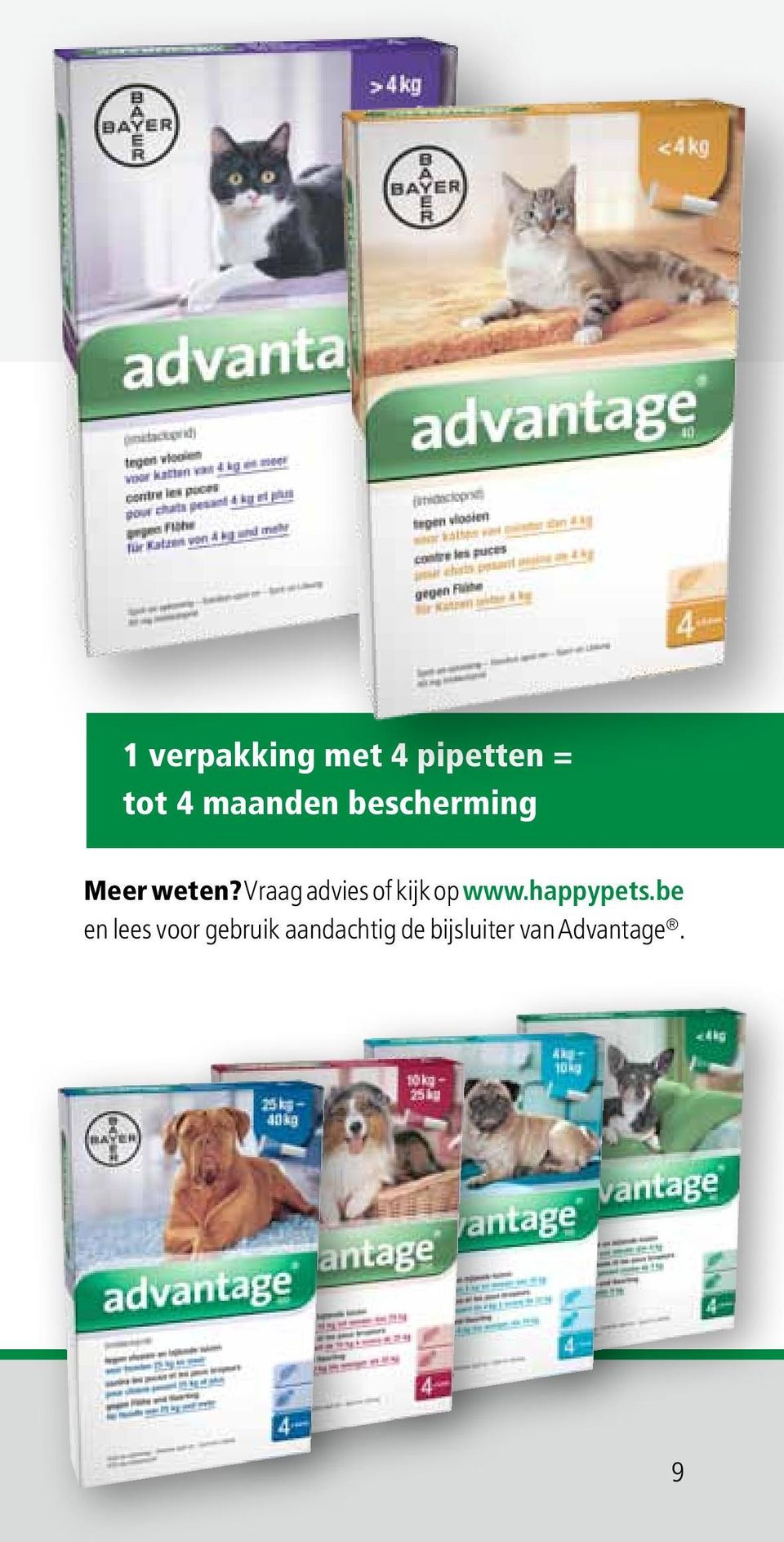 Vraag advies of kijk op www.happypets.