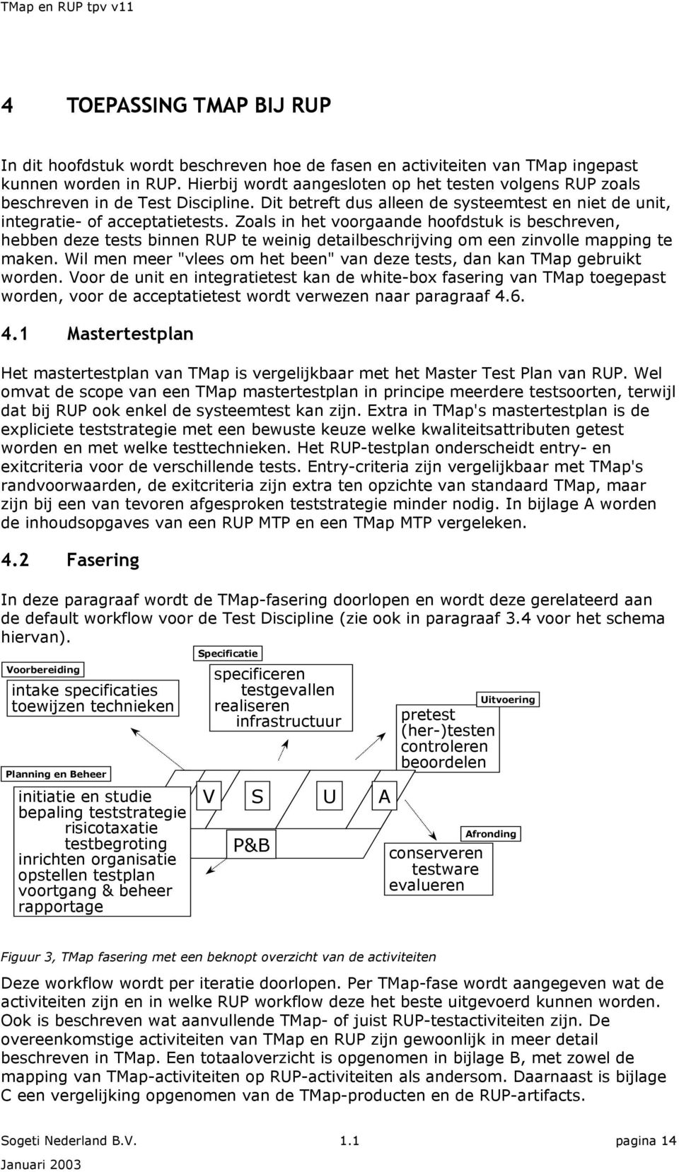 Zoals in het voorgaande hoofdstuk is beschreven, hebben deze tests binnen RUP te weinig detailbeschrijving om een zinvolle mapping te maken.