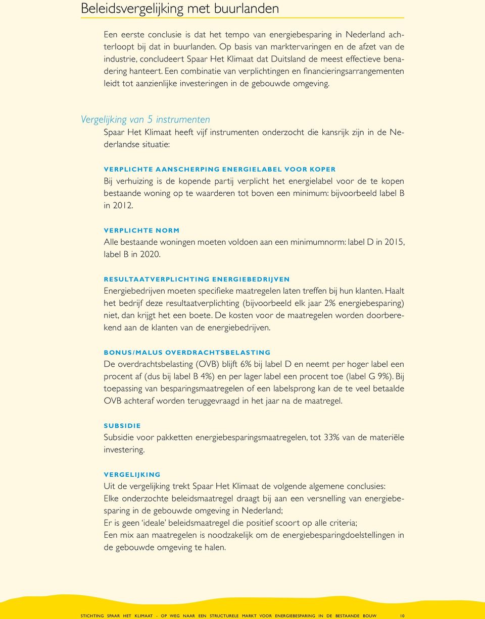 Een combinatie van verplichtingen en financieringsarrangementen leidt tot aanzienlijke investeringen in de gebouwde omgeving.