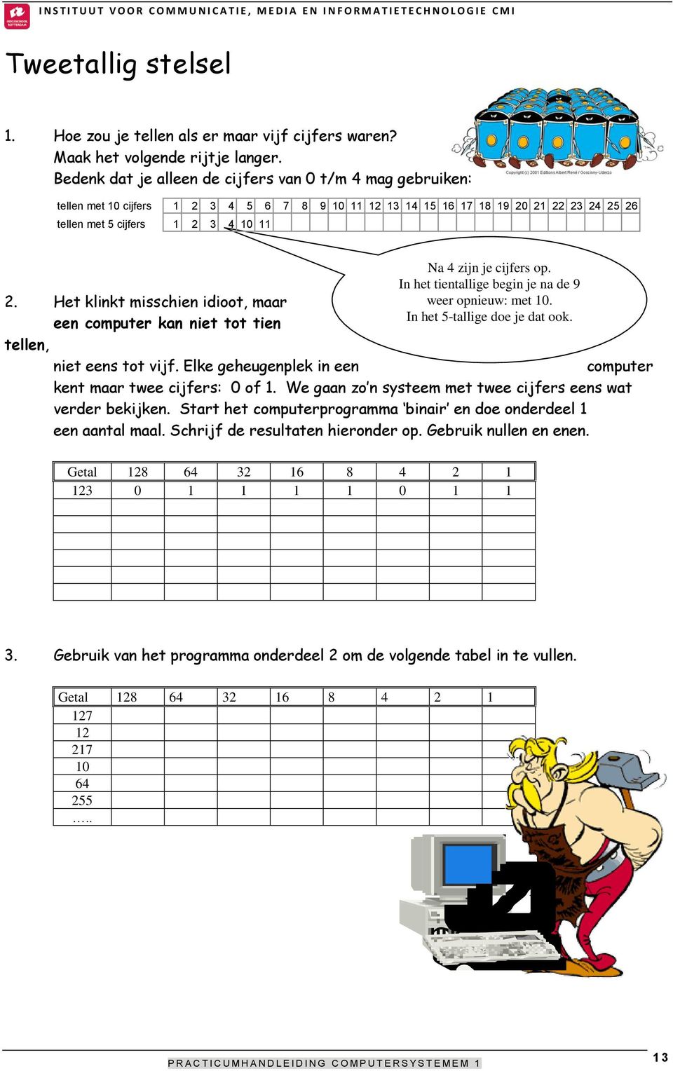 Het klinkt misschien idioot, maar een computer kan niet tot tien tellen, niet eens tot vijf. Elke geheugenplek in een Na 4 zijn je cijfers op. In het tientallige begin je na de 9 weer opnieuw: met 10.