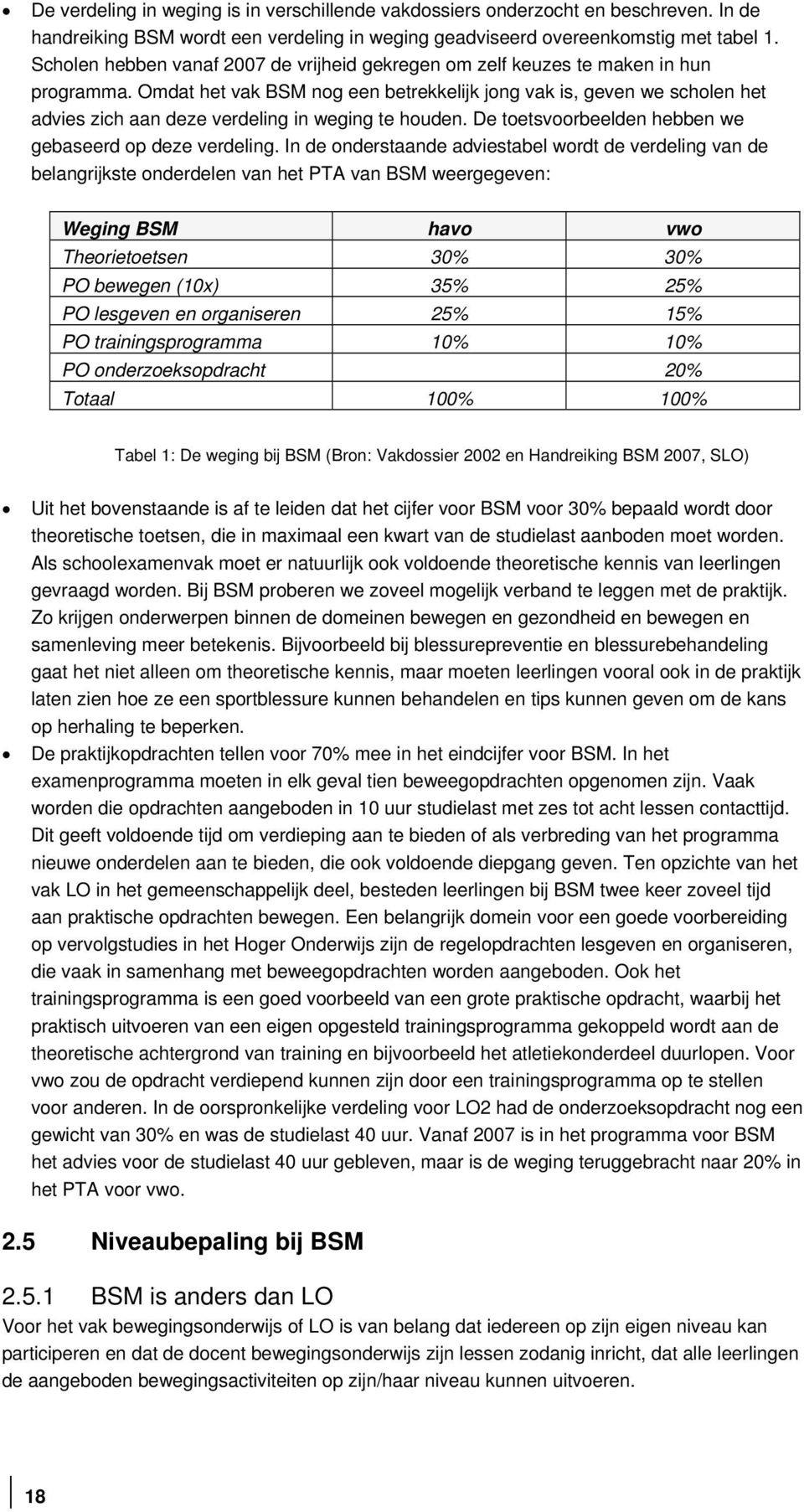 Omdat het vak BSM nog een betrekkelijk jong vak is, geven we scholen het advies zich aan deze verdeling in weging te houden. De toetsvoorbeelden hebben we gebaseerd op deze verdeling.