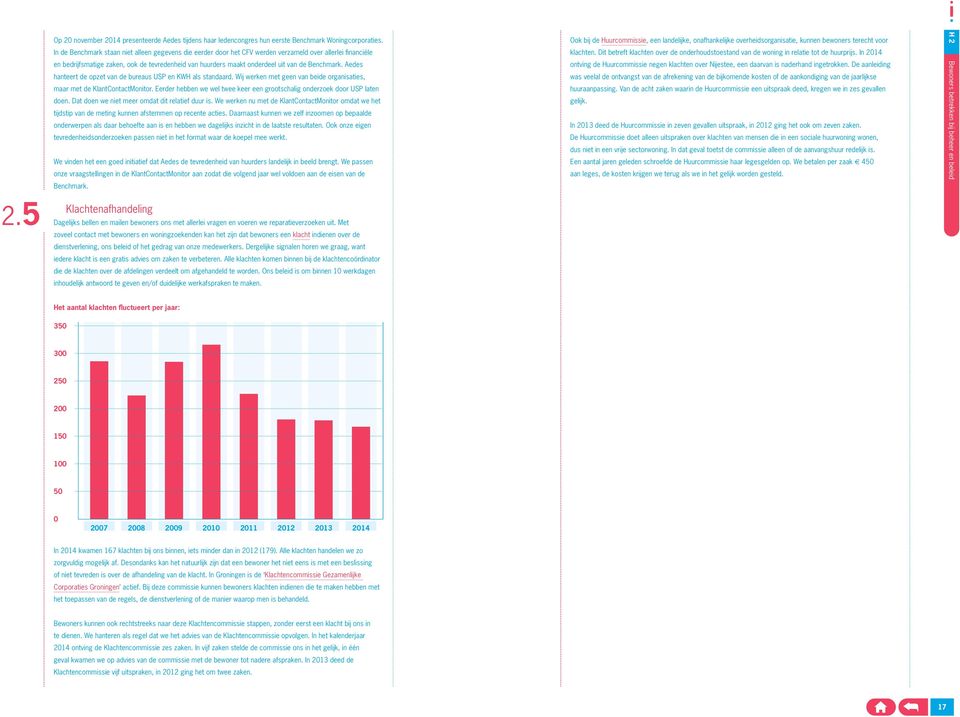 Benchmark. Aedes hanteert de opzet van de bureaus USP en KWH als standaard. Wij werken met geen van beide organisaties, maar met de KlantContactMonitor.