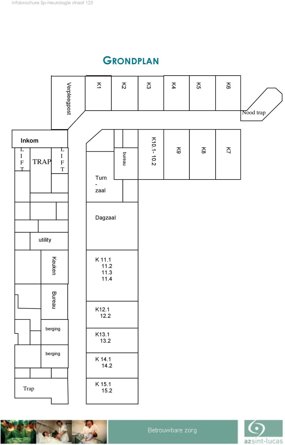 GRONDPLAN Nood trap Inkom L I F T TRAP L I F T Turn - zaal Dagzaal