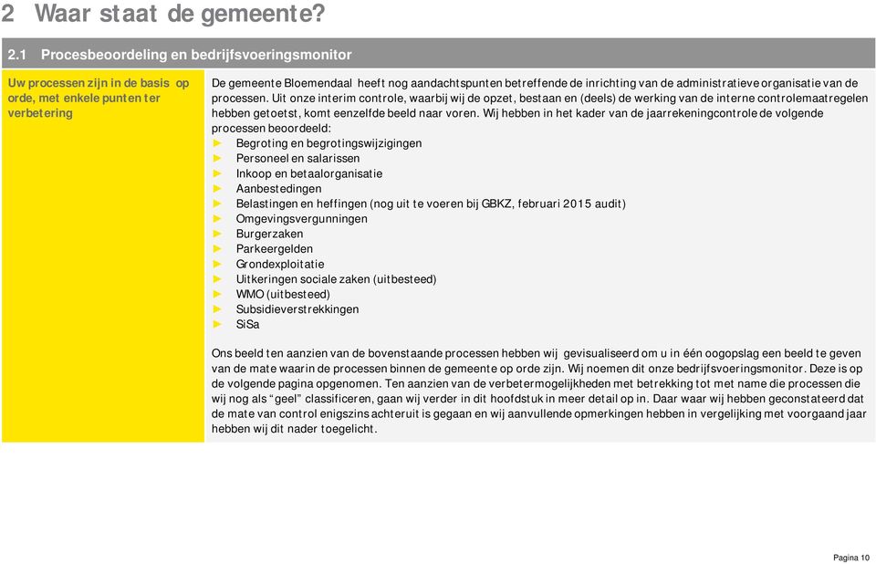 de administratieve organisatie van de processen.