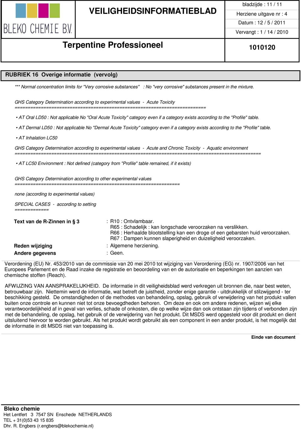 Toxicity" category even if a category exists according to the "Profile" table.