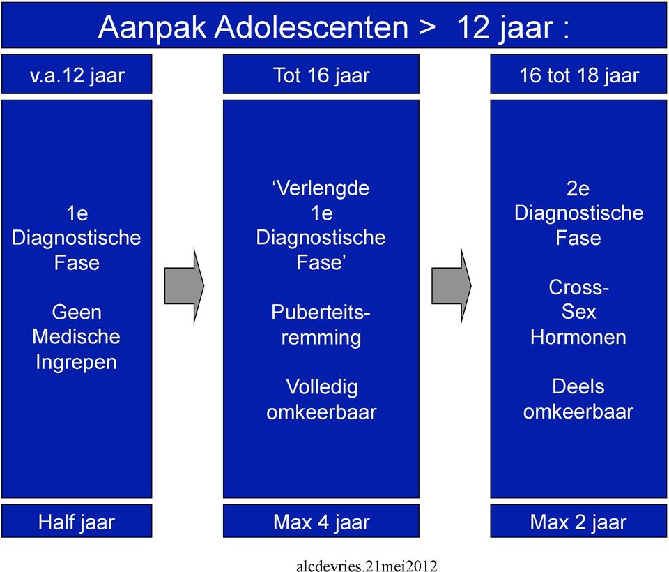 Diagnostische Fase Puberteitsremming Volledig omkeerbaar 2e