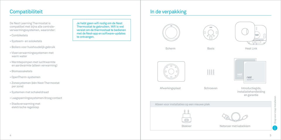 Boilers voor huishoudelijk gebruik Vloerverwarmingssystemen met warm water Scherm Basis Heat Link Warmtepompen met luchtwarmte en aardwarmte (alleen verwarming) Biomassaketels OpenTherm-systemen