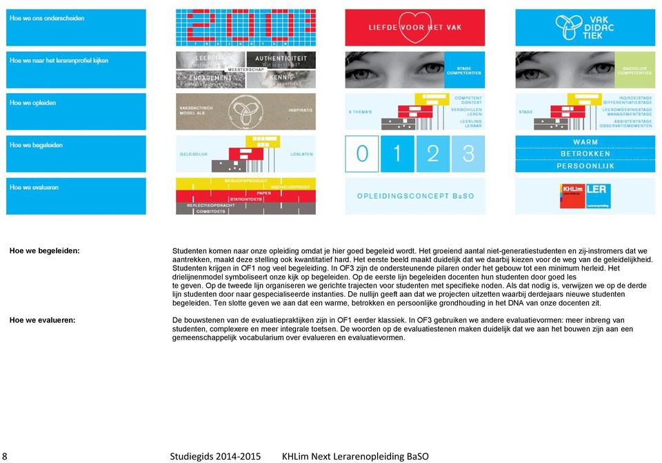 Het eerste beeld maakt duidelijk dat we daarbij kiezen voor de weg van de geleidelijkheid. Studenten krijgen in OF1 nog veel begeleiding.