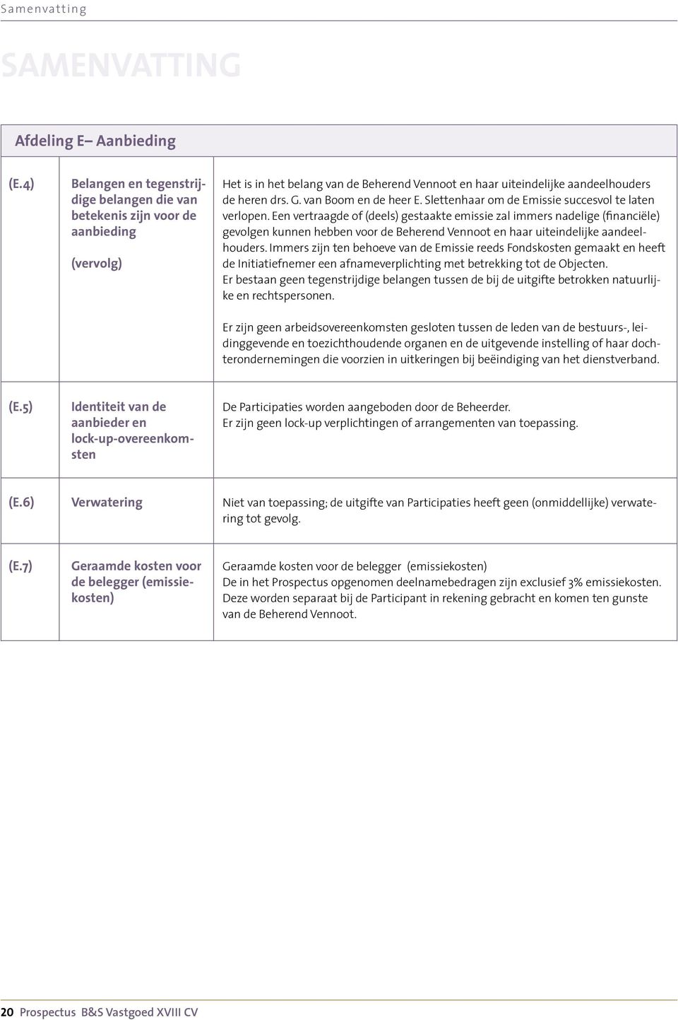 van Boom en de heer E. Slettenhaar om de Emissie succesvol te laten verlopen.