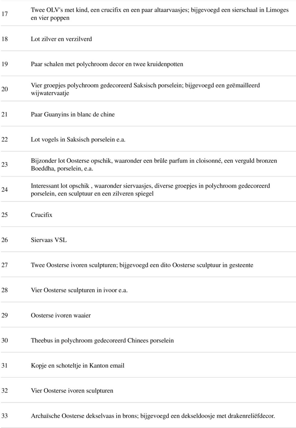 a. Interessant lot opschik, waaronder siervaasjes, diverse groepjes in polychroom gedecoreerd porselein, een sculptuur en een zilveren spiegel 25 Crucifix 26 Siervaas VSL 27 Twee Oosterse ivoren