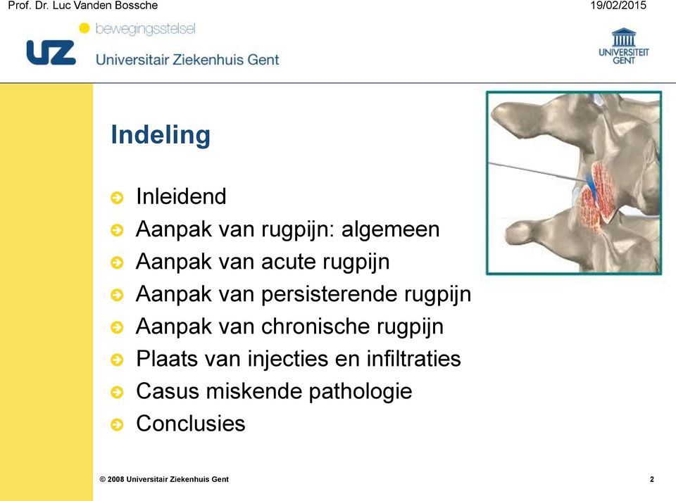 rugpijn Aanpak van chronische rugpijn Plaats van