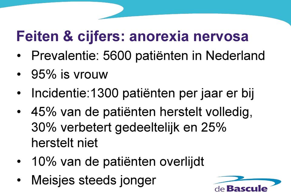 45% van de patiënten herstelt volledig, 30% verbetert gedeeltelijk