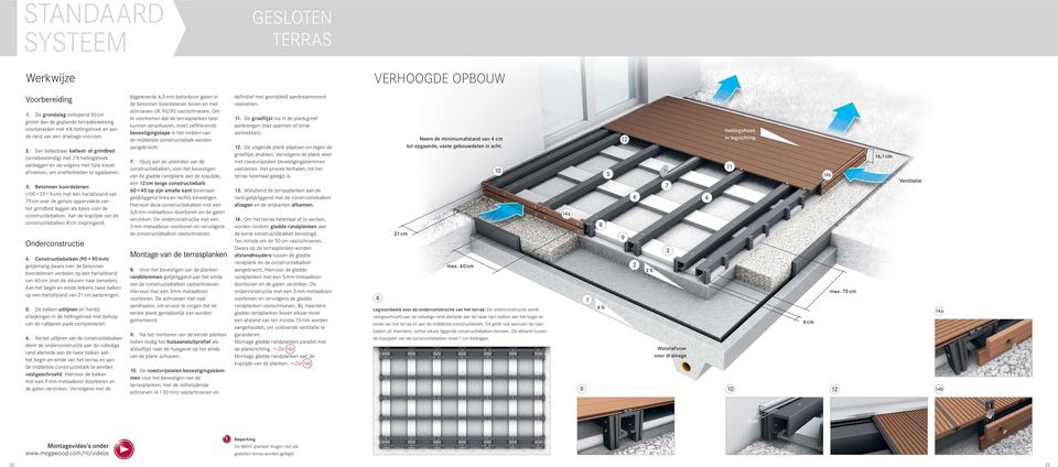 Een belastbaar ballast- of grindbed (vorstbestendig) met 2 % hellingshoek aanleggen en vervolgens met fijne kiezel aftrekken, om oneffenheden te egaliseren. 3.