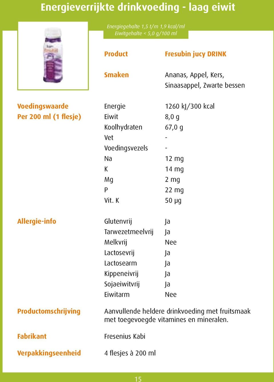 8,0 g oolhydraten 67,0 g - Voedingsvezels - 12 mg 14 mg 2 mg 22 mg Vit.