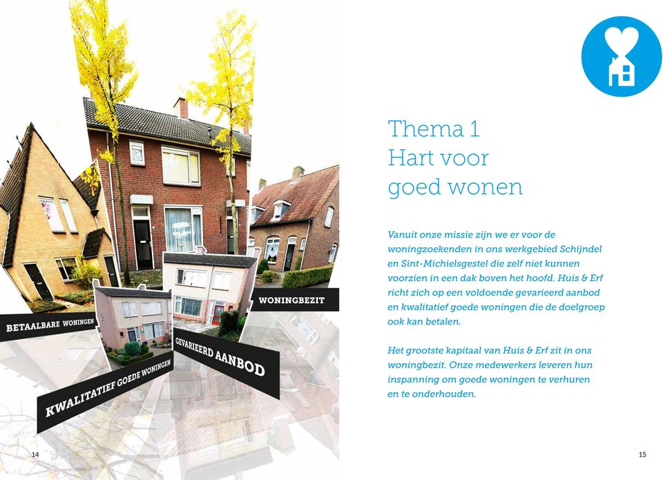 Thema 1 Hart voor goed wonen Vanuit onze missie zijn we er voor de woningzoekenden in ons werkgebied Schijndel en Sint-Michielsgestel die zelf niet kunnen