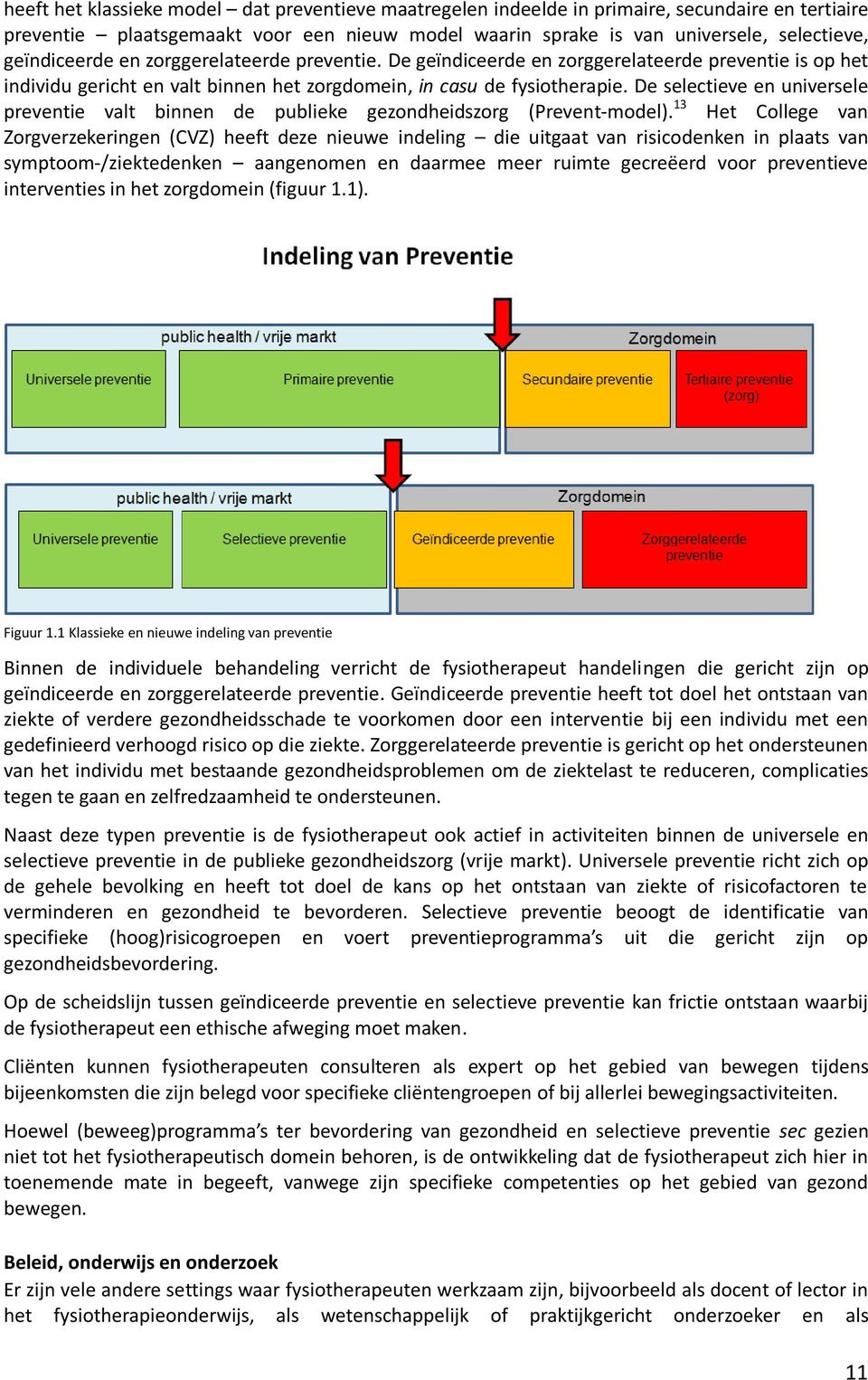 De selectieve en universele preventie valt binnen de publieke gezondheidszorg (Prevent-model).