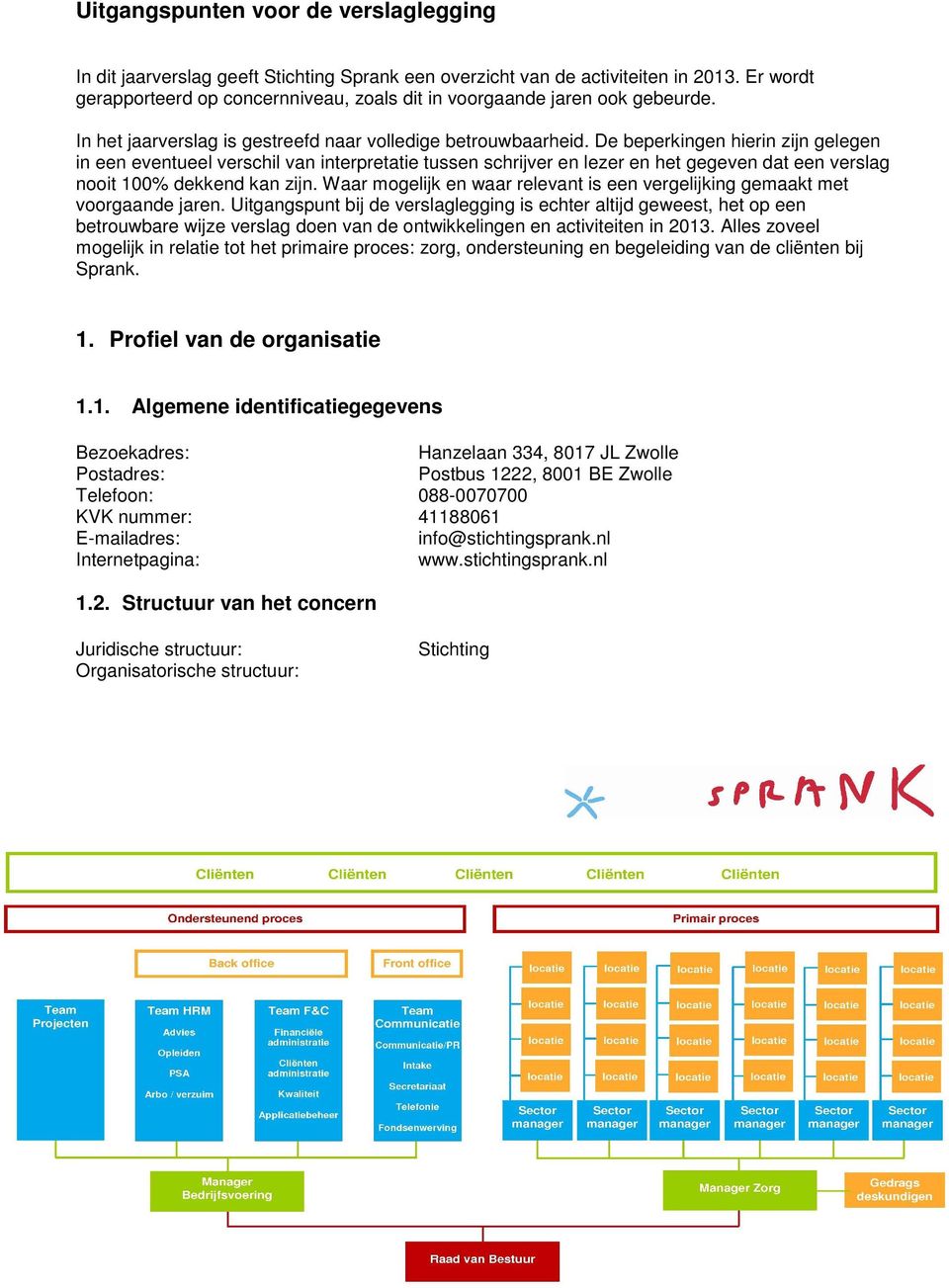 De beperkingen hierin zijn gelegen in een eventueel verschil van interpretatie tussen schrijver en lezer en het gegeven dat een verslag nooit 100% dekkend kan zijn.