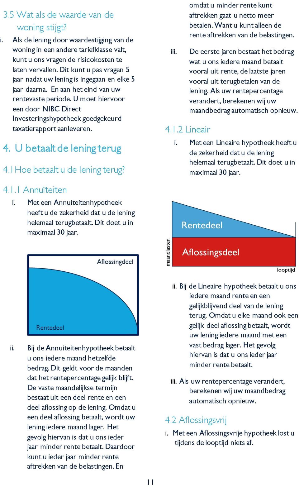 U moet hiervoor een door NIBC Direct Investeringshypotheek goedgekeurd taxatierapport aanleveren. 4. U betaalt de lening terug 4.1H