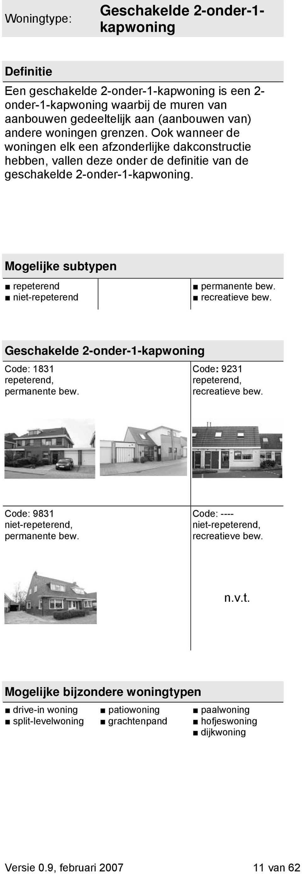 Ook wanneer de woningen elk een afzonderlijke dakconstructie hebben, vallen deze onder de definitie van de geschakelde 2-onder-1-kapwoning.