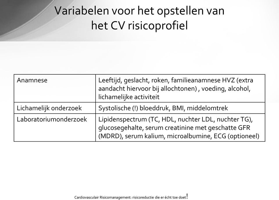 lichamelijke activiteit Systolische (!