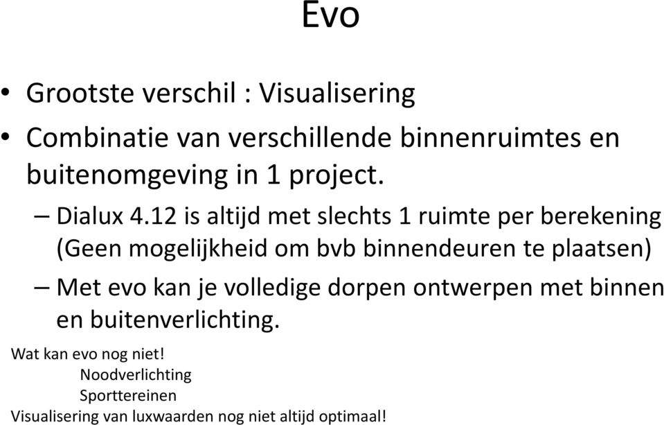 12 is altijd met slechts 1 ruimte per berekening (Geen mogelijkheid om bvb binnendeuren te plaatsen)