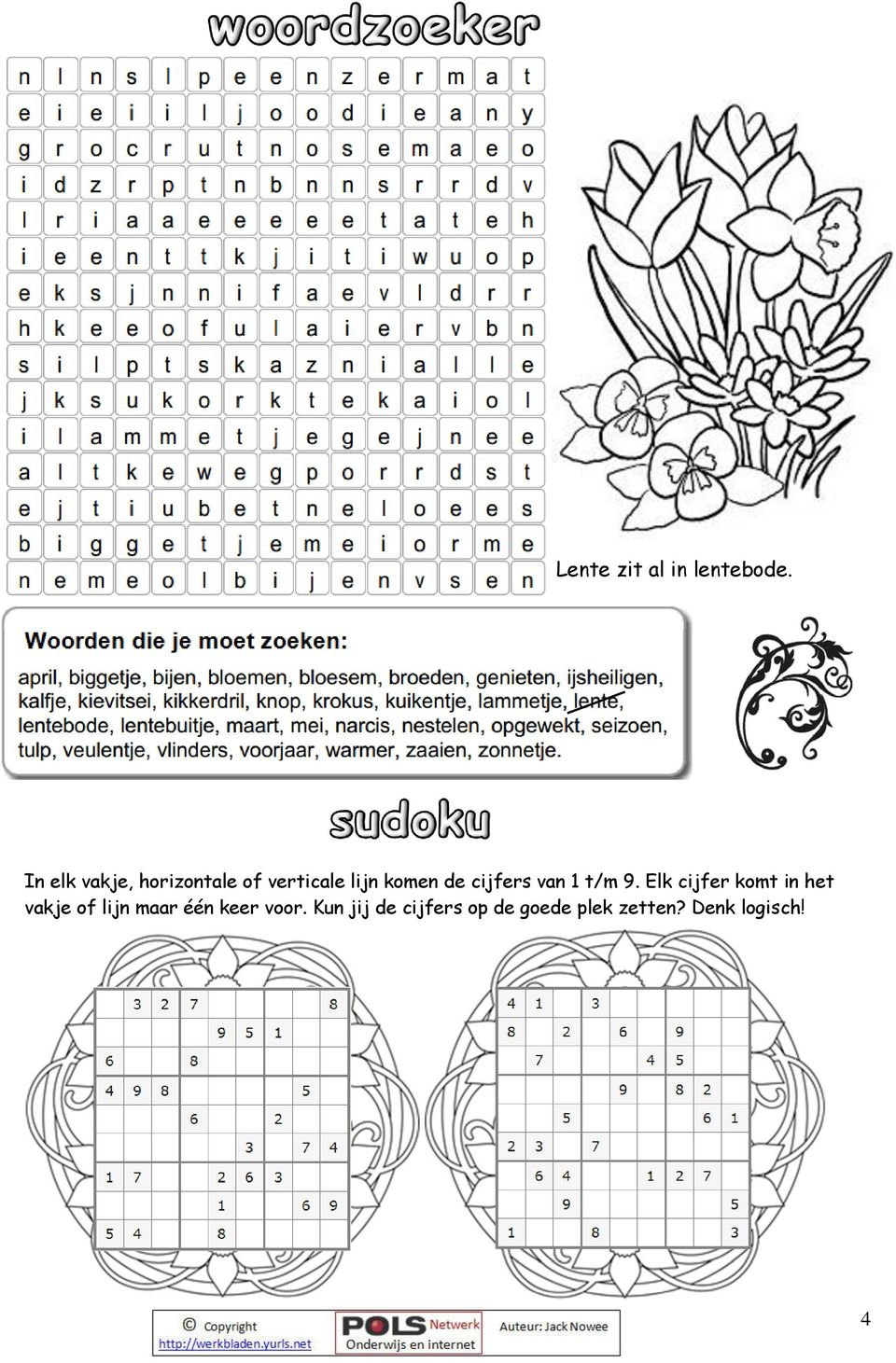 cijfers van 1 t/m 9.