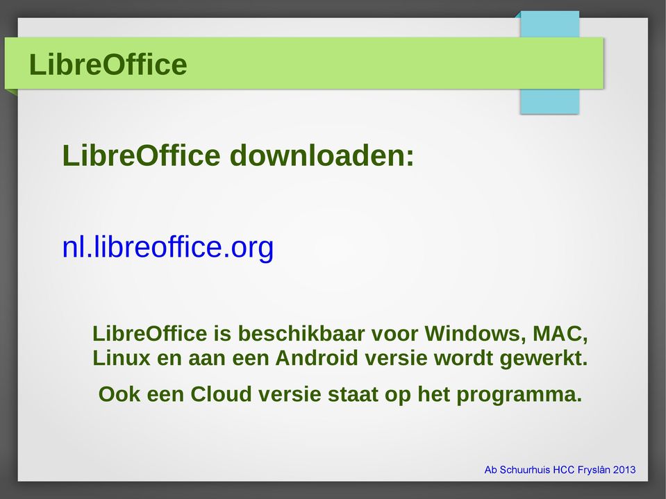 org LibreOffice is beschikbaar voor Windows,