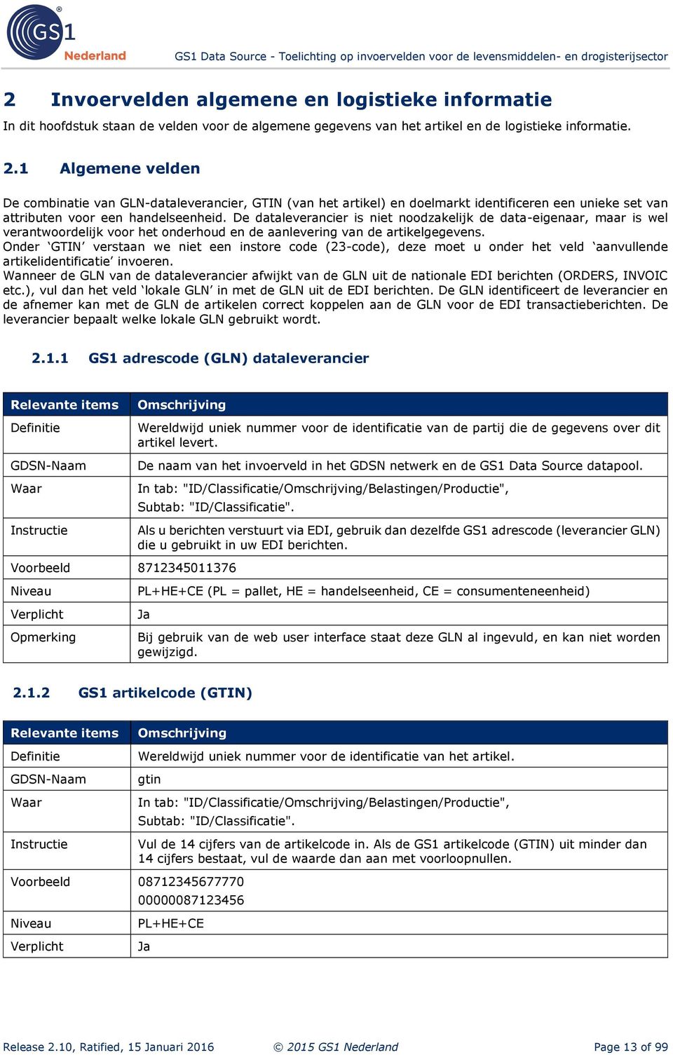 De dataleverancier is niet noodzakelijk de data-eigenaar, maar is wel verantwoordelijk voor het onderhoud en de aanlevering van de artikelgegevens.