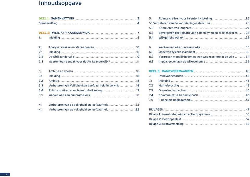 Analyse: zwakke en sterke punten...10 2.1 Inleiding...10 2.2 De Afrikaanderwijk................................................. 10 2.3 Waarom een aanpak voor de Afrikaanderwijk?... 11 6.