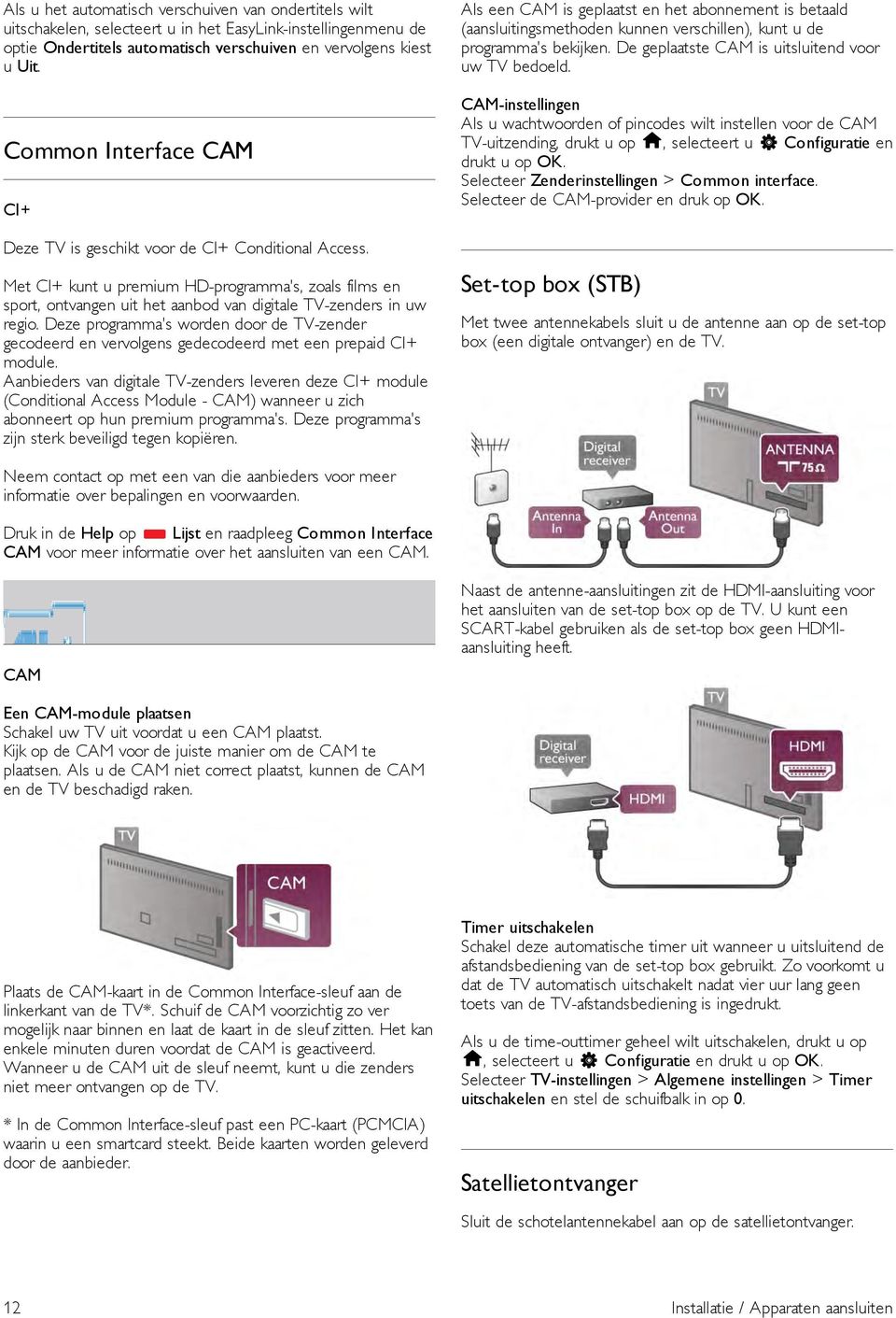 Deze programma's worden door de TV-zender gecodeerd en vervolgens gedecodeerd met een prepaid CI+ module.