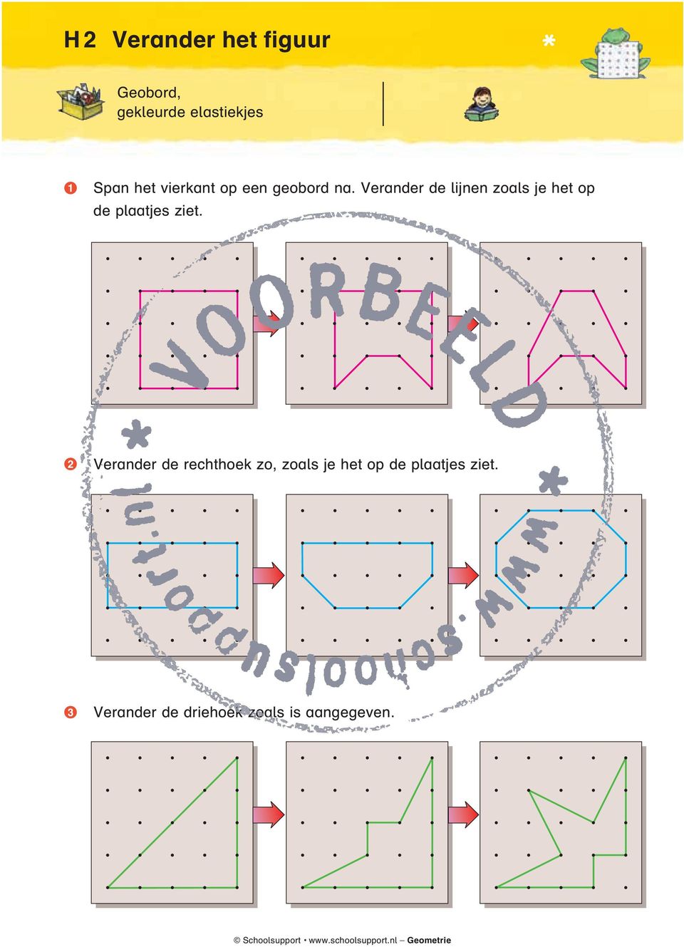 Verander de lijnen zoals je het op de plaatjes ziet.