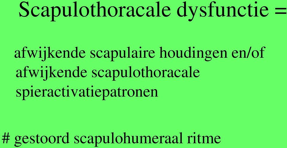 afwijkende scapulothoracale