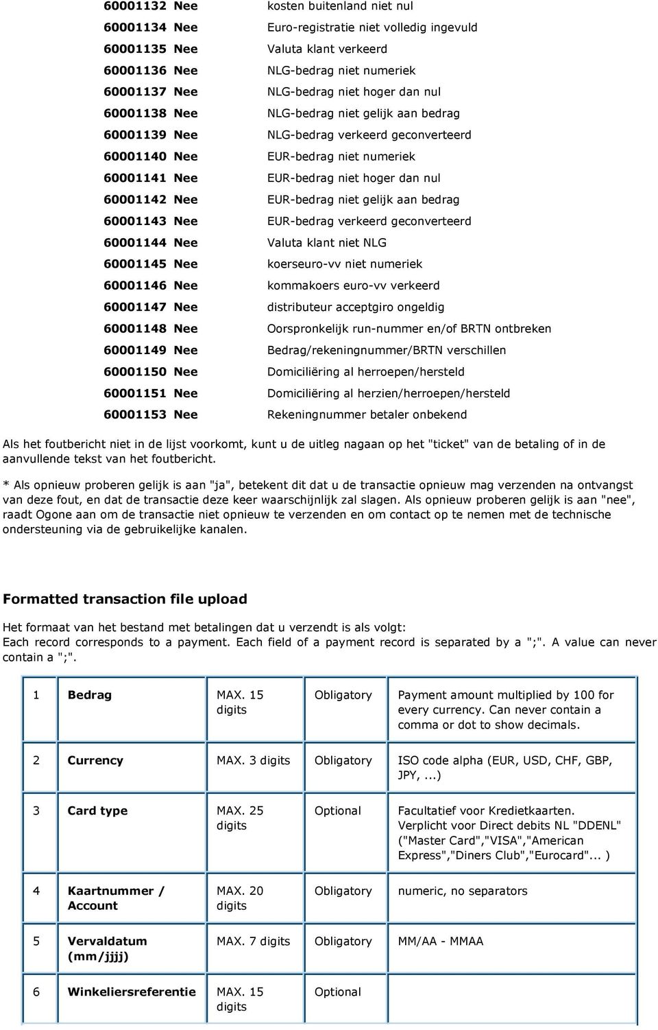 Nee EUR-bedrag niet gelijk aan bedrag 60001143 Nee EUR-bedrag verkeerd geconverteerd 60001144 Nee Valuta klant niet NLG 60001145 Nee koerseuro-vv niet numeriek 60001146 Nee kommakoers euro-vv