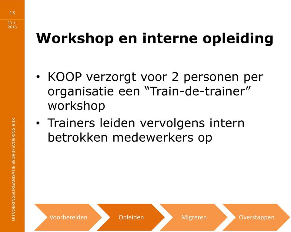 workshop Trainers leiden vervolgens intern betrokken