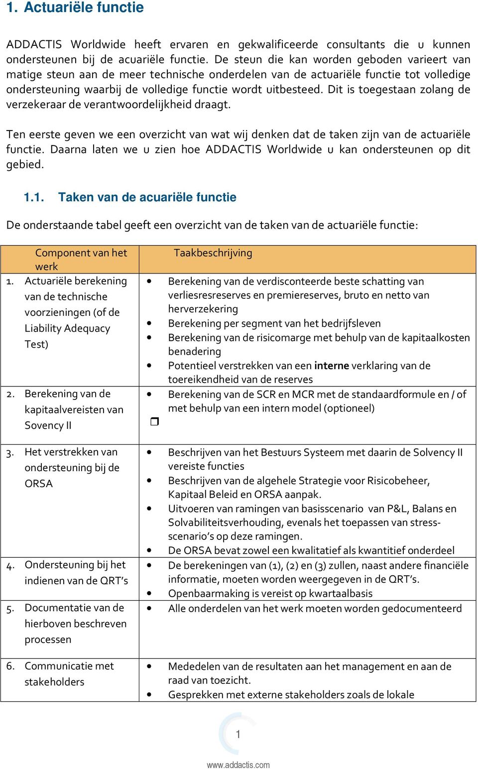 Dit is toegestaan zolang de verzekeraar de verantwoordelijkheid draagt. Ten eerste geven we een overzicht van wat wij denken dat de taken zijn van de actuariële functie.