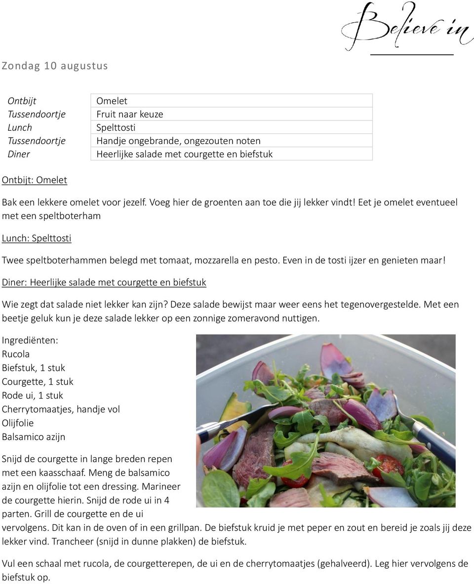Even in de tosti ijzer en genieten maar! : Heerlijke salade met courgette en biefstuk Wie zegt dat salade niet lekker kan zijn? Deze salade bewijst maar weer eens het tegenovergestelde.